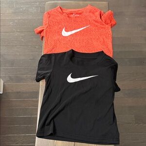 Nike Kids' Orange and Black Short Sleeve Tees